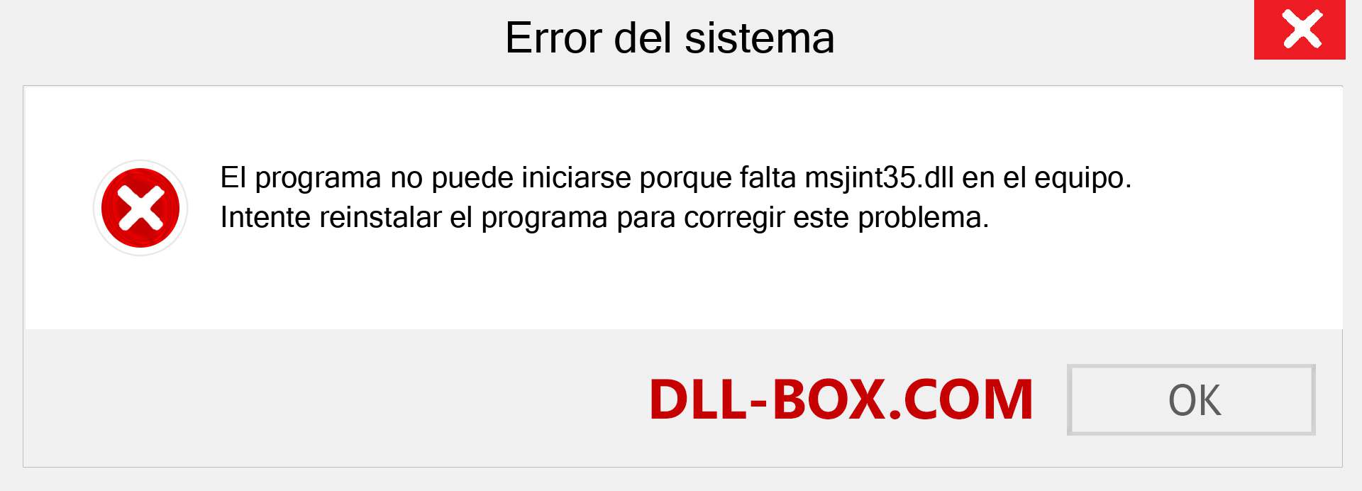 ¿Falta el archivo msjint35.dll ?. Descargar para Windows 7, 8, 10 - Corregir msjint35 dll Missing Error en Windows, fotos, imágenes