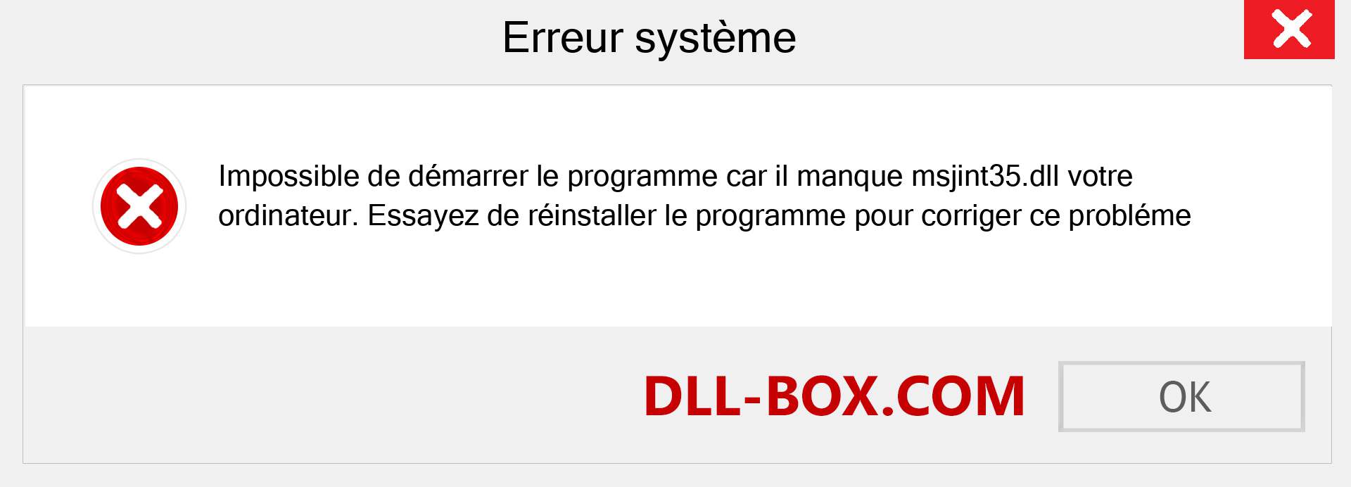 Le fichier msjint35.dll est manquant ?. Télécharger pour Windows 7, 8, 10 - Correction de l'erreur manquante msjint35 dll sur Windows, photos, images