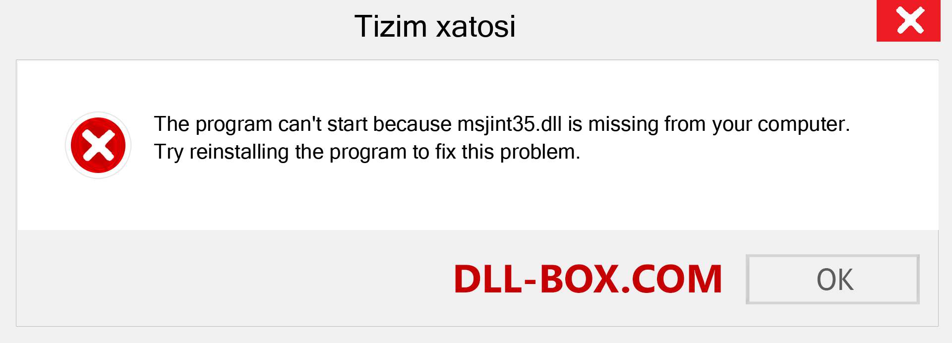 msjint35.dll fayli yo'qolganmi?. Windows 7, 8, 10 uchun yuklab olish - Windowsda msjint35 dll etishmayotgan xatoni tuzating, rasmlar, rasmlar